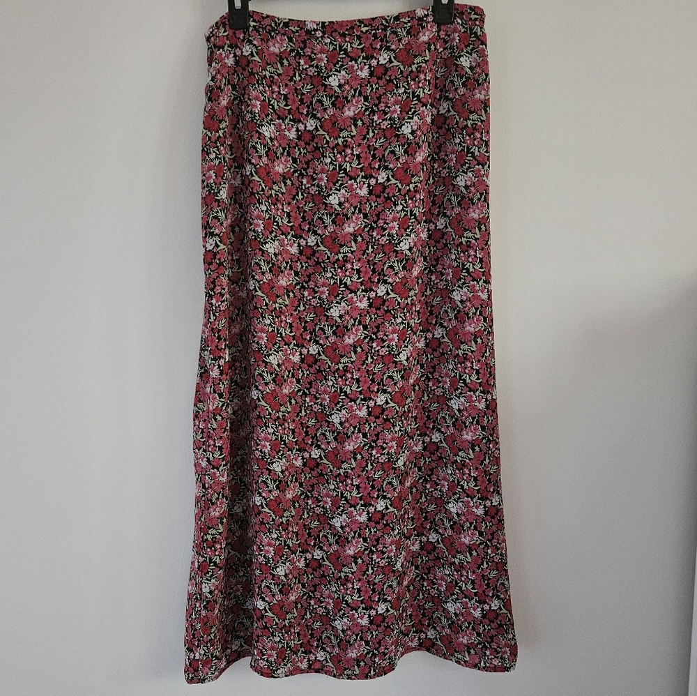 Pink Floral Maxi Skirt